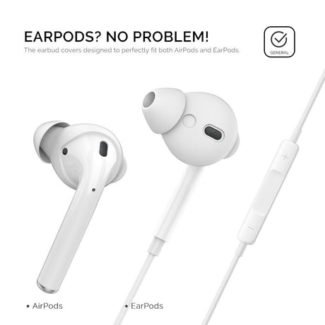 Apple AirPods (1. & 2. Gen) Ørepuder 3 Sæt m. Opbevaringsetui - Str. S - Sort