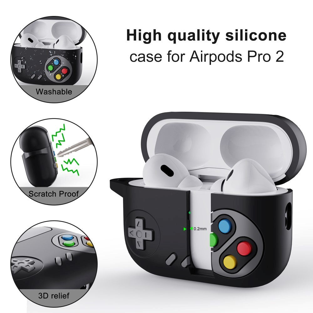 Apple AirPods Pro 2nd Gen (2022) Silikone Cover m. Karabinhage - Spillekonsol - Blå