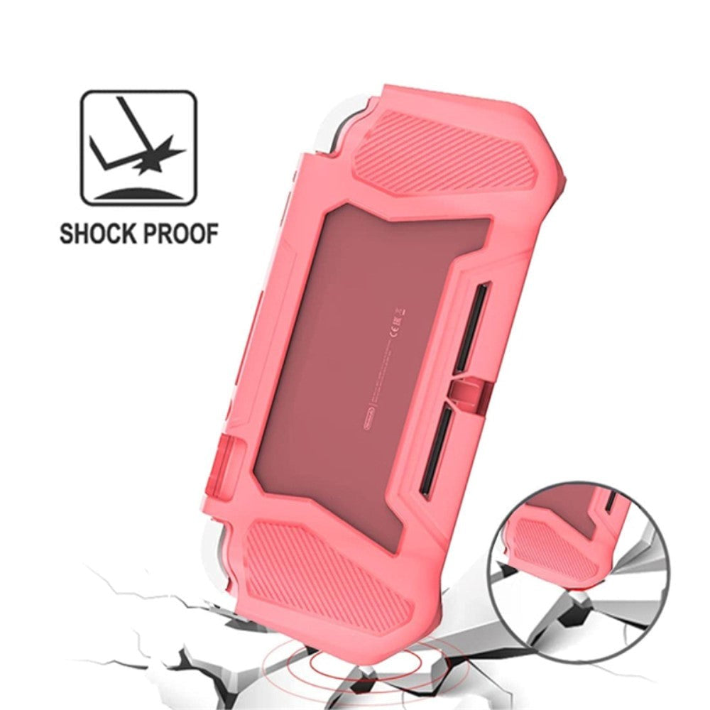 Nintendo Switch Lite 360° Plastik Cover m. Indbygget Skærmbeskyttelse - Pink