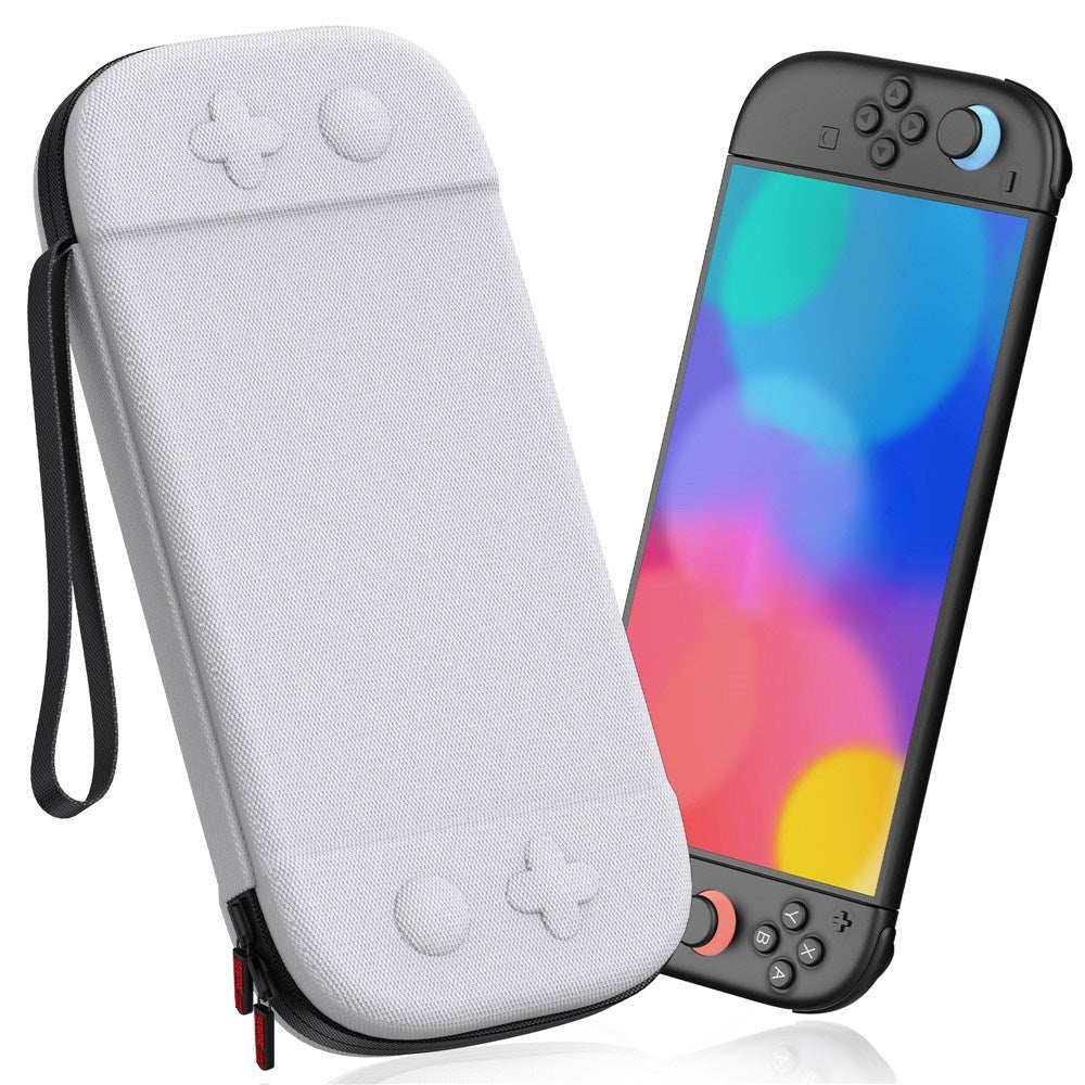 Nintendo Switch 2 Nylon Opbevaringstaske m. Strop - Lysegrå