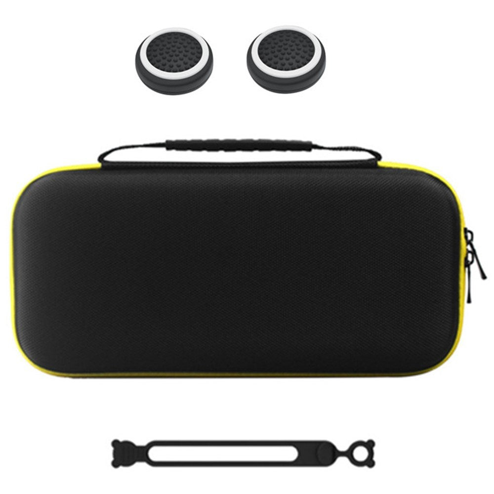 Nintendo Switch 2 Opbevaringstaske m. Silikone Kabelbinder & Joystick Grip Caps - Sort / Gul