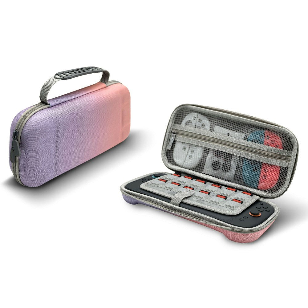 Nintendo Switch 2 Organiserings- og Transporttaske m. Håndtag - Lilla / Lyserød
