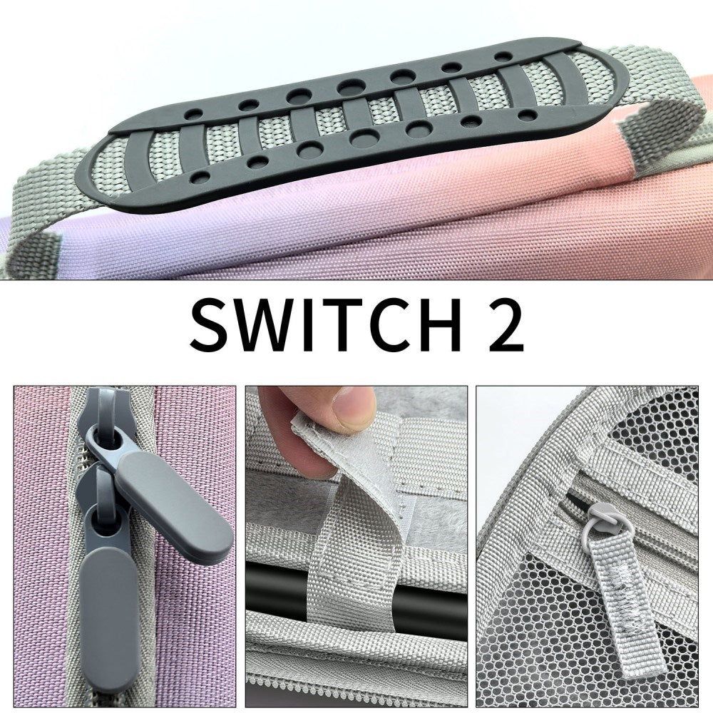 Nintendo Switch 2 Organiserings- og Transporttaske m. Håndtag - Lilla / Grøn