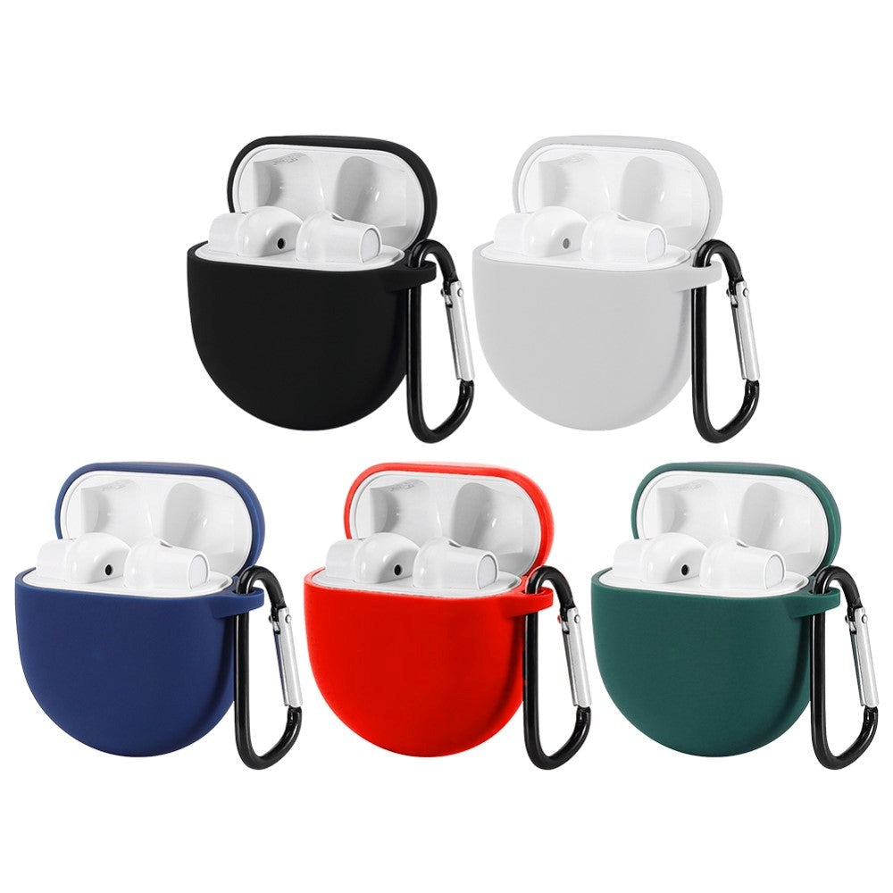 OnePlus Buds Silikone Case m. Karabinhage - Hvid