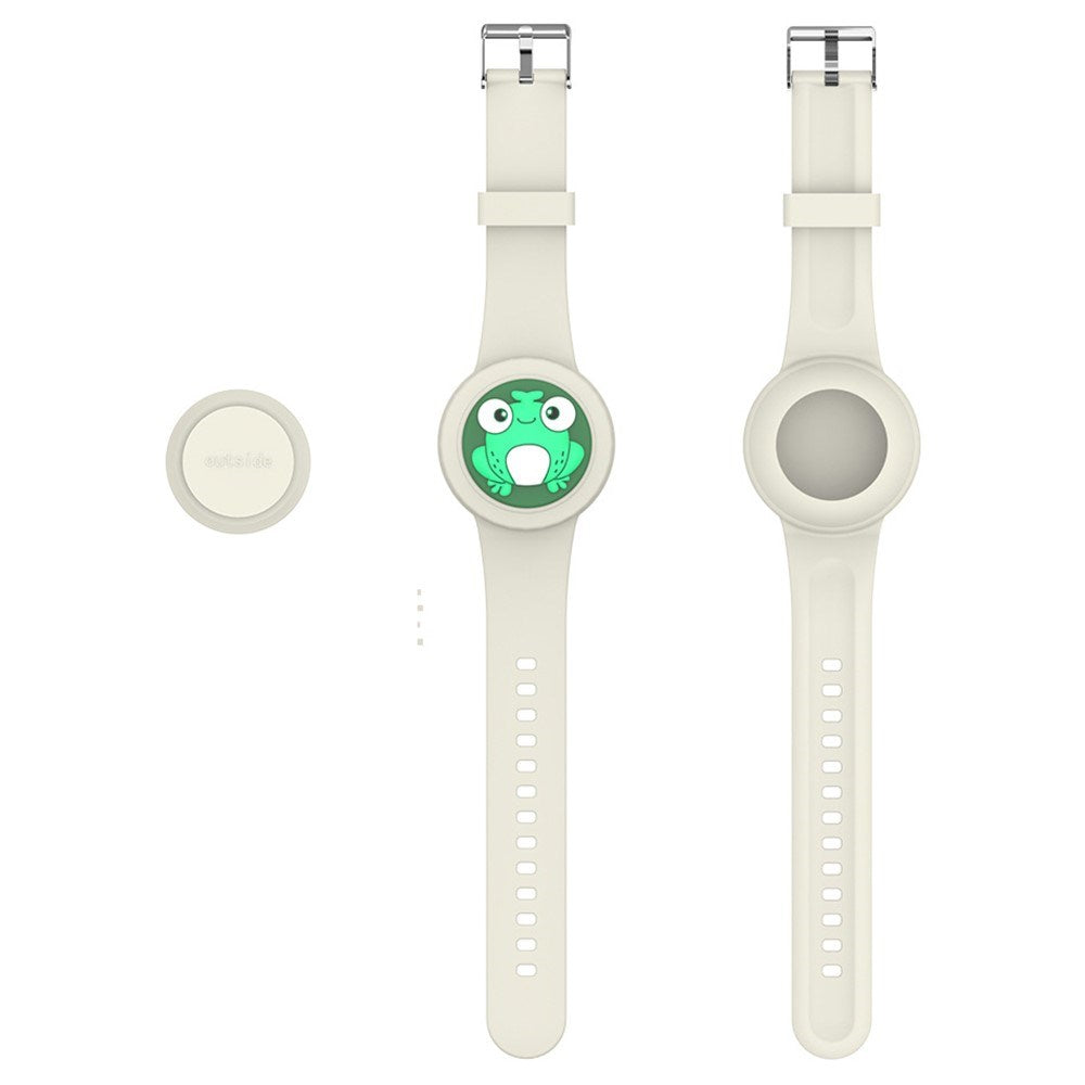 Apple AirTag 1. & 2. Gen. Silikonerem m. 3D Design - Beige / Frø