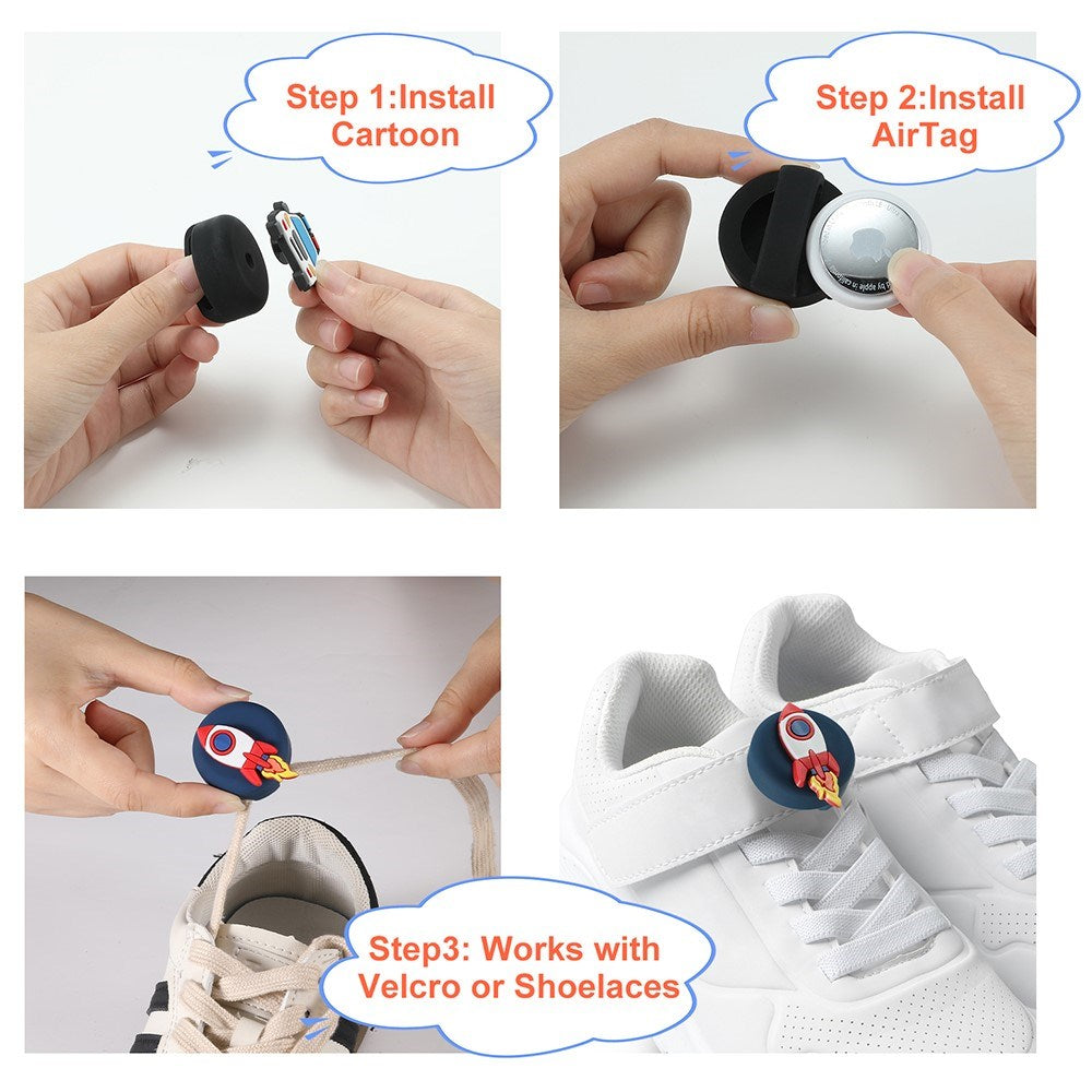 Apple AirTag 1. & 2. Gen. Silikone Holder til Sko m. Motiv - Hval