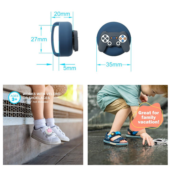 Apple AirTag 1. & 2. Gen. Silikone Holder til Sko m. Motiv - Blomst