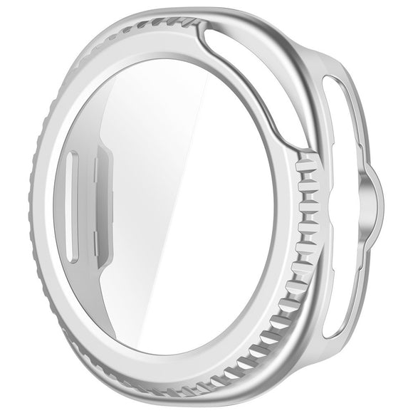 Samsung Galaxy Watch 8 Classic (46mm) Hårdt Plastik Cover m. Indbygget Skærmbeskyttelse - Mat Sølv