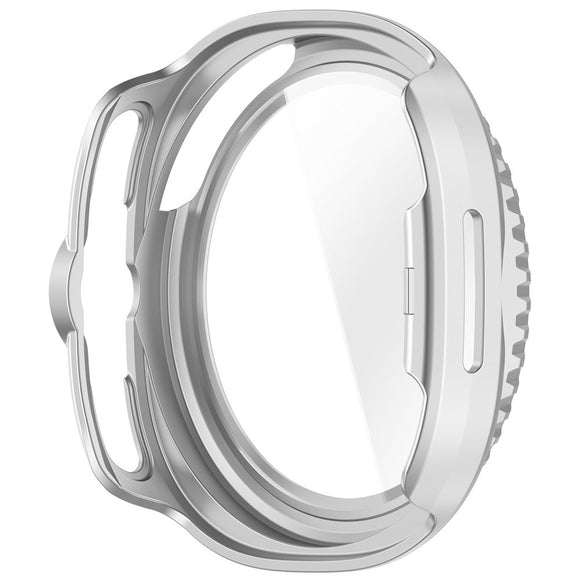 Samsung Galaxy Watch 8 Classic (46mm) Hårdt Plastik Cover m. Indbygget Skærmbeskyttelse - Mat Sølv