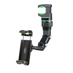XO C107 Universal Mobilholder til Bakspejl m. Justerbar Arm - Max Mobil: 65 x 95mm - Sort