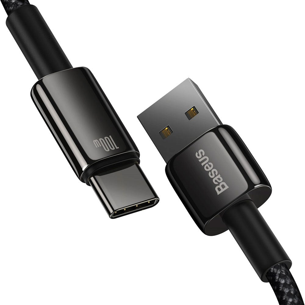 Baseus 100W USB-A til USB-C Kabel 480Mb/s - 2m - Sort