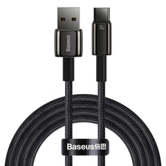 Baseus 100W USB-A til USB-C Kabel 480Mb/s - 2m - Sort