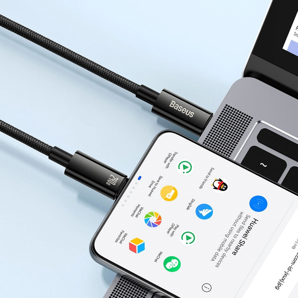 Baseus 240W USB-C til USB-C Kabel 480Mb/s - 2m - Sort