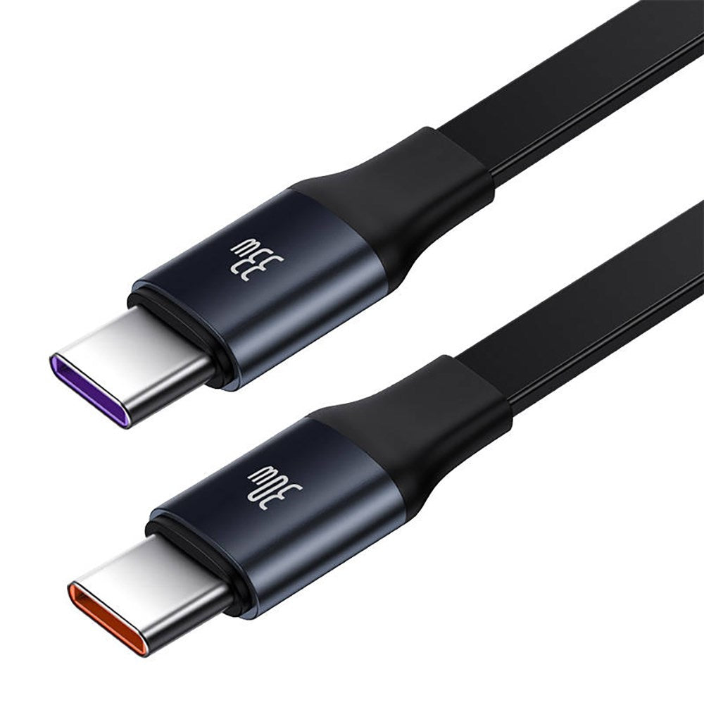 Baseus 33W Biloplader m. Udtrækkelig Ledning m. 2 x USB-C Kabel - Sort