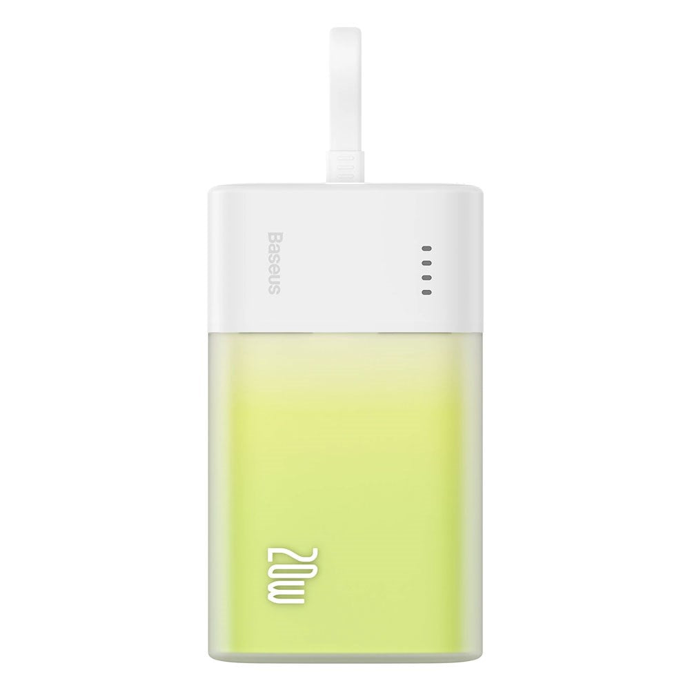 Baseus Popsicle 5200mAh Powerbank 20W m. Indbygget Lightning Kabel - Hvid / Grøn