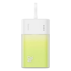 Baseus Popsicle 5200mAh Powerbank 20W m. Indbygget Lightning Kabel - Hvid / Grøn