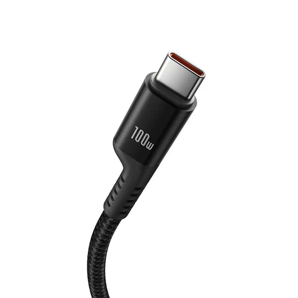 Baseus 100W USB-C til USB-C Fish-Eye Kabel - 1m - Sort
