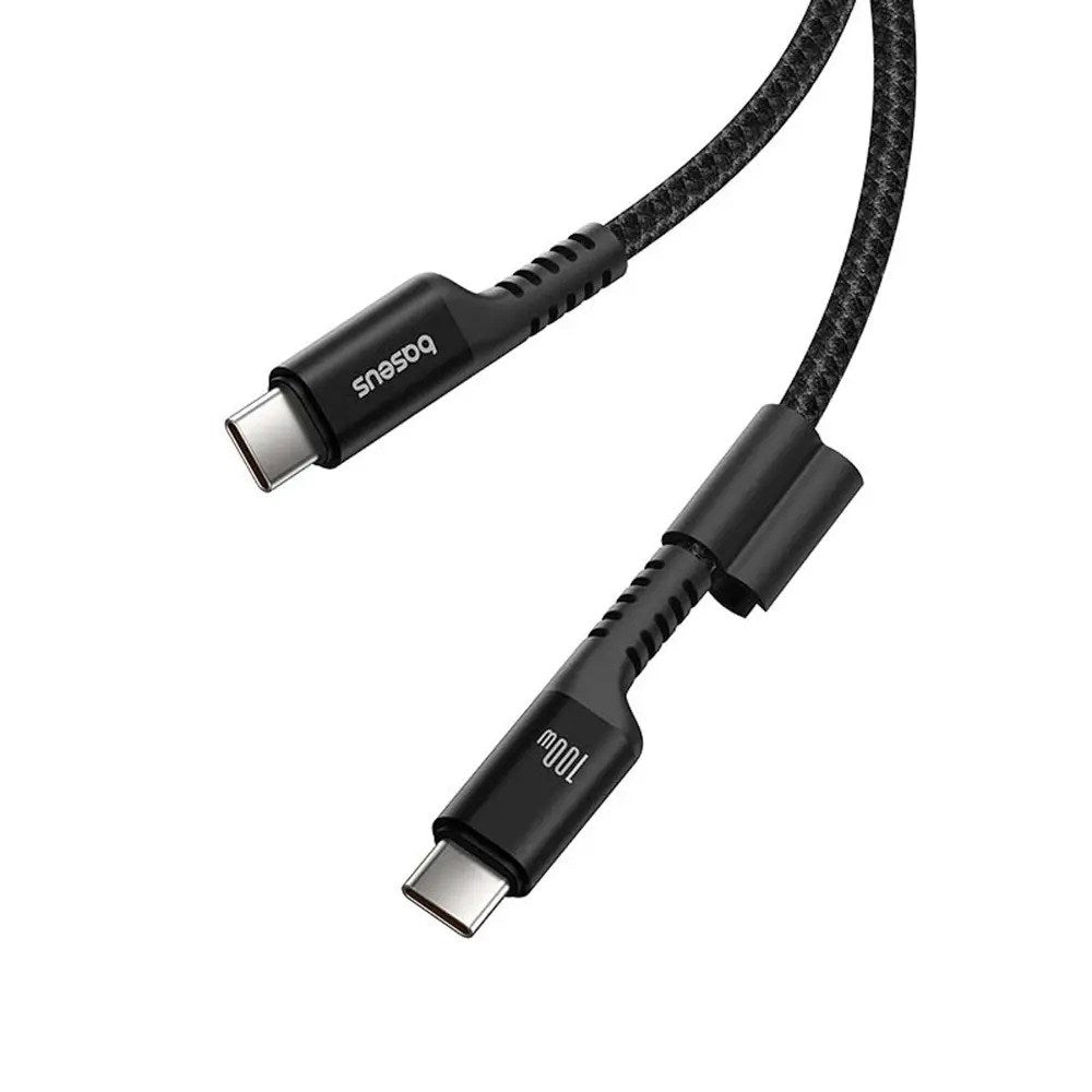 Baseus 100W USB-C til USB-C Fish-Eye Kabel - 1m - Sort