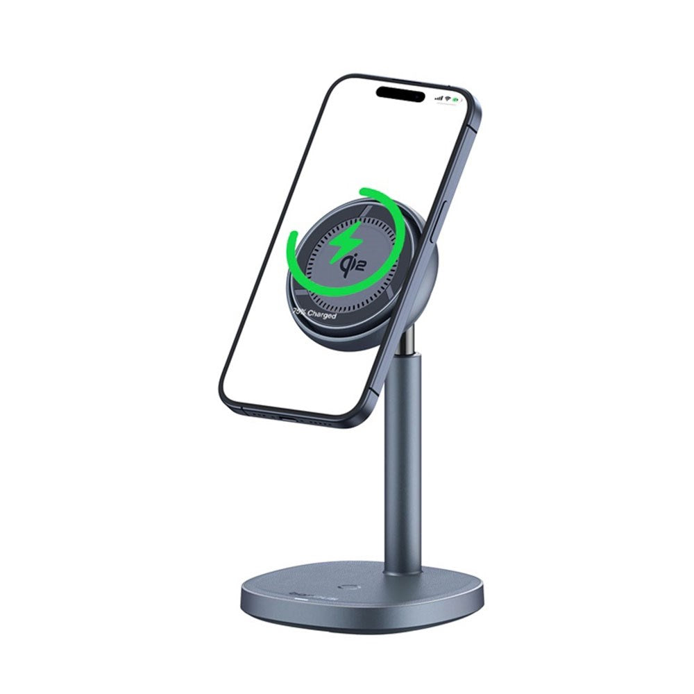 Baseus Orbit 2 Pro 2-i-1 Mobilstander med 20W Trådløs Opladning - MagSafe / Qi2 Kompatibel - Grå
