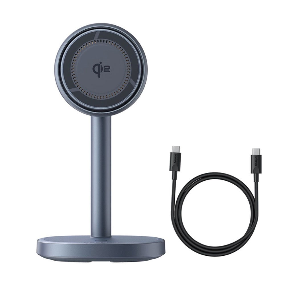 Baseus Orbit 2 Pro 2-i-1 Mobilstander med 20W Trådløs Opladning - MagSafe / Qi2 Kompatibel - Grå