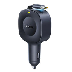 Baseus PrimeTrip VR2 30W Biloplader m. Indbygget USB-C Kabel & USB-C Stik - Sort