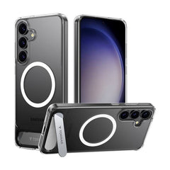 TORRAS Samsung Galaxy S25 Pstand Hybrid Cover m. Ståfunktion - MagSafe Kompatibel - Gennemsigtig