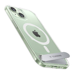 TORRAS iPhone 15 Pstand Hybrid Cover m. Ståfunktion - MagSafe Kompatibel - Gennemsigtig - (DEMO)