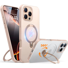 TORRAS iPhone 16 Pro Hybrid Plastik Cover m. Ståfunktion - MagSafe Kompatibel - Guld