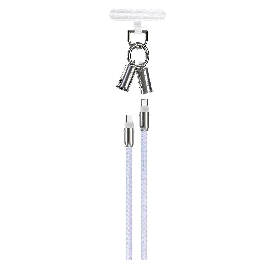 Devia 2-i-1 Mobilstrop & USB-C til USB-C Kabel - Lilla