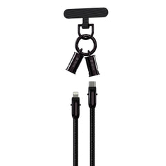 Devia 2-i-1 Mobilstrop & USB-C til Lightning Kabel - Sort