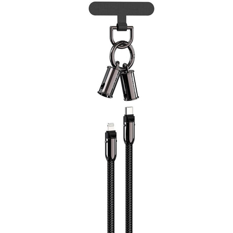 Devia 2-i-1 Mobilstrop & USB-C til Lightning Kabel - Sort