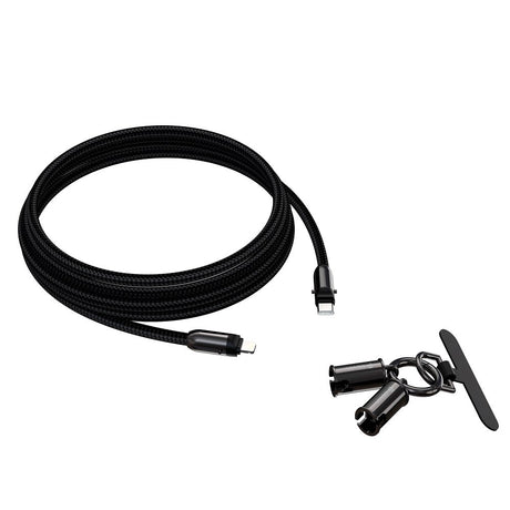 Devia 2-i-1 Mobilstrop & USB-C til Lightning Kabel - Sort