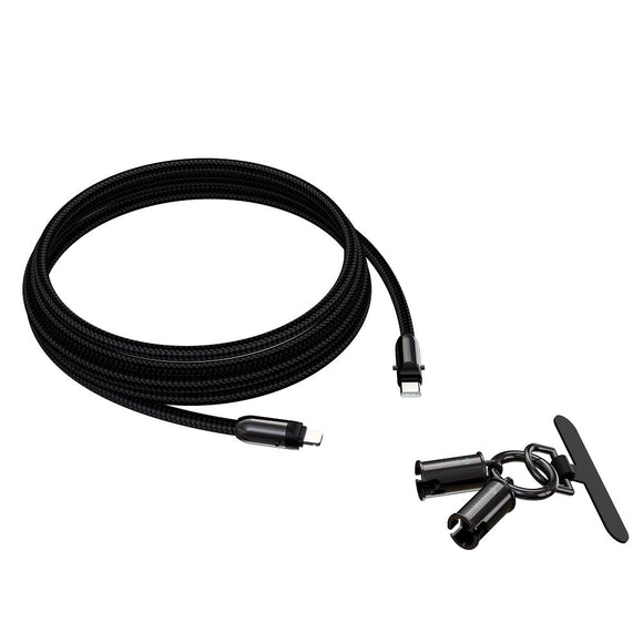 Devia 2-i-1 Mobilstrop & USB-C til Lightning Kabel - Sort