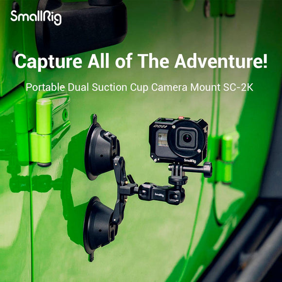 SmallRig 3566 Universal Actionkamera Mount m. Dual Sugekopper - Sort