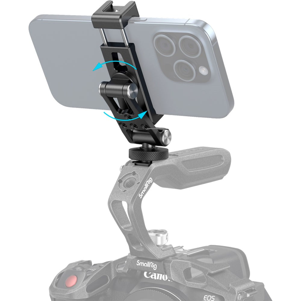 SmallRig 4382 Metal Mobilholder m. Cold Shoe Mount (57-88mm) - Sort