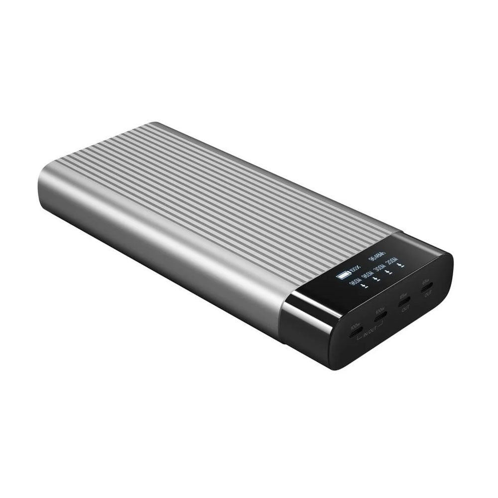 Hyper HyperJuice 245W Powerbank 27.000mAh m. 4 x USB-C & Display - Grå / Sort