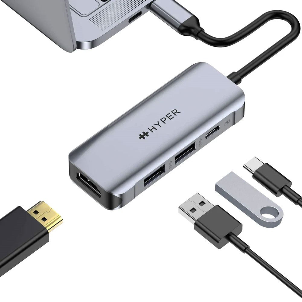 Hyper HyperDrive 100W 4-i-1 USB-C Hub - Grå