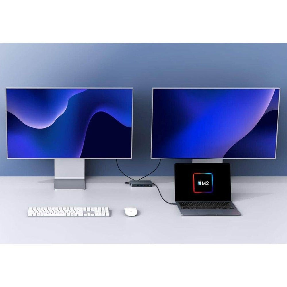 Hyper HyperDrive 10-i-1 USB-C Hub m. USB-A / USB-C / HDMI / Ethernet / 3.5mm Jackstik / SD- & MicroSD-Kort - Grå