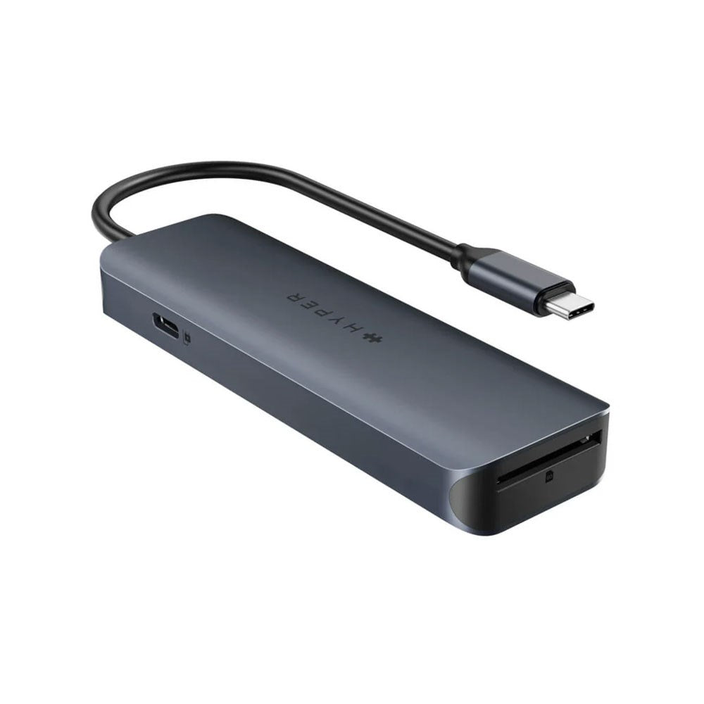 Hyper HyperDrive Ecosmart 6-i-1 USB-C Hub m. USB-A / USB-C / HDMI / Ethernet / SD-Kort - Grå