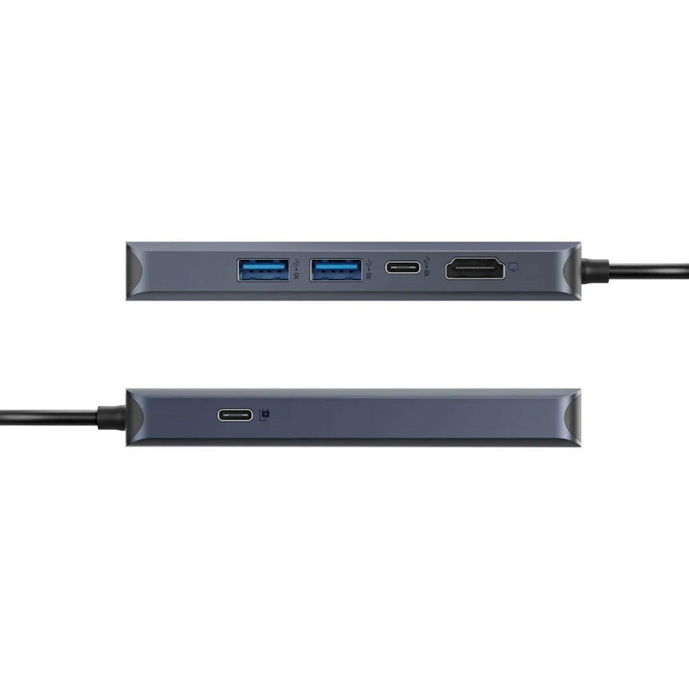 Hyper HyperDrive Ecosmart 6-i-1 USB-C Hub m. USB-A / USB-C / HDMI / Ethernet / SD-Kort - Grå