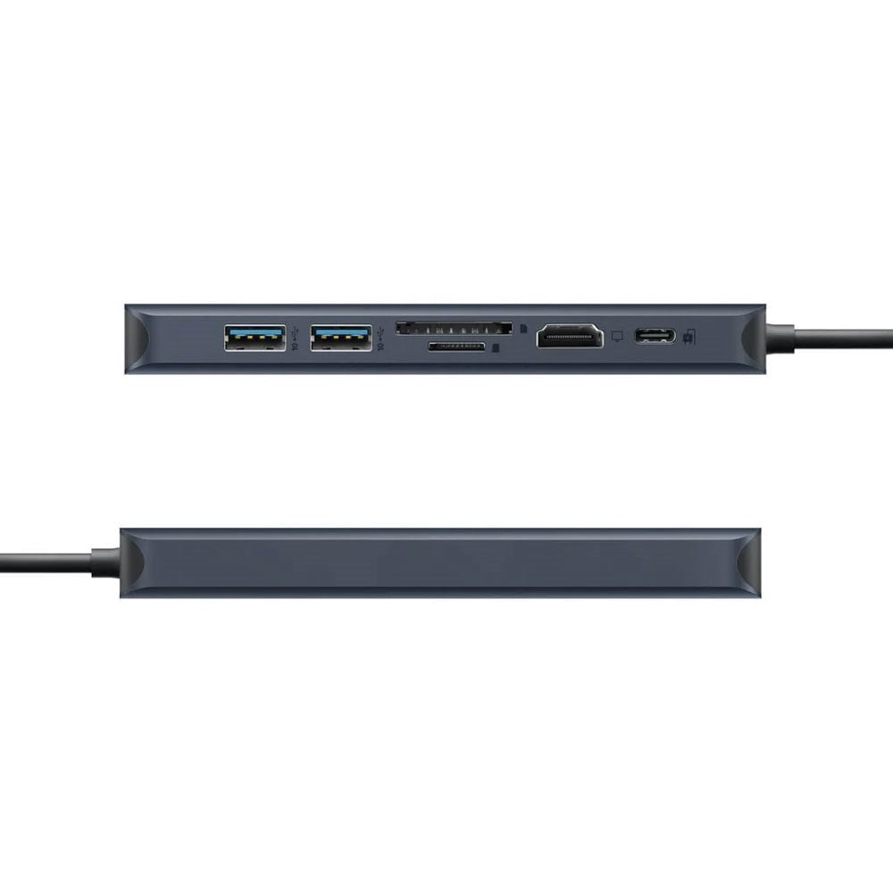 Hyper HyperDrive Ecosmart 7-i-1 USB-C Hub m. USB-A / USB-C / HDMI / Ethernet / SD- & MicroSD-Kort - Grå