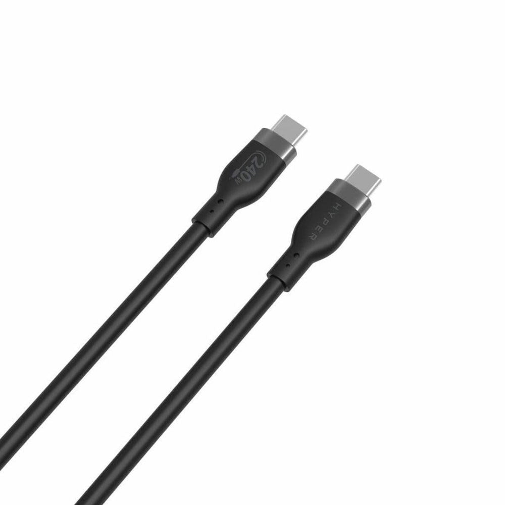 Hyper HyperJuice 240W Silikone USB-C til USB-C Kabel - 2m - Sort