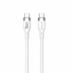 Hyper HyperJuice 240W Silikone USB-C til USB-C Kabel - 2m - Hvid