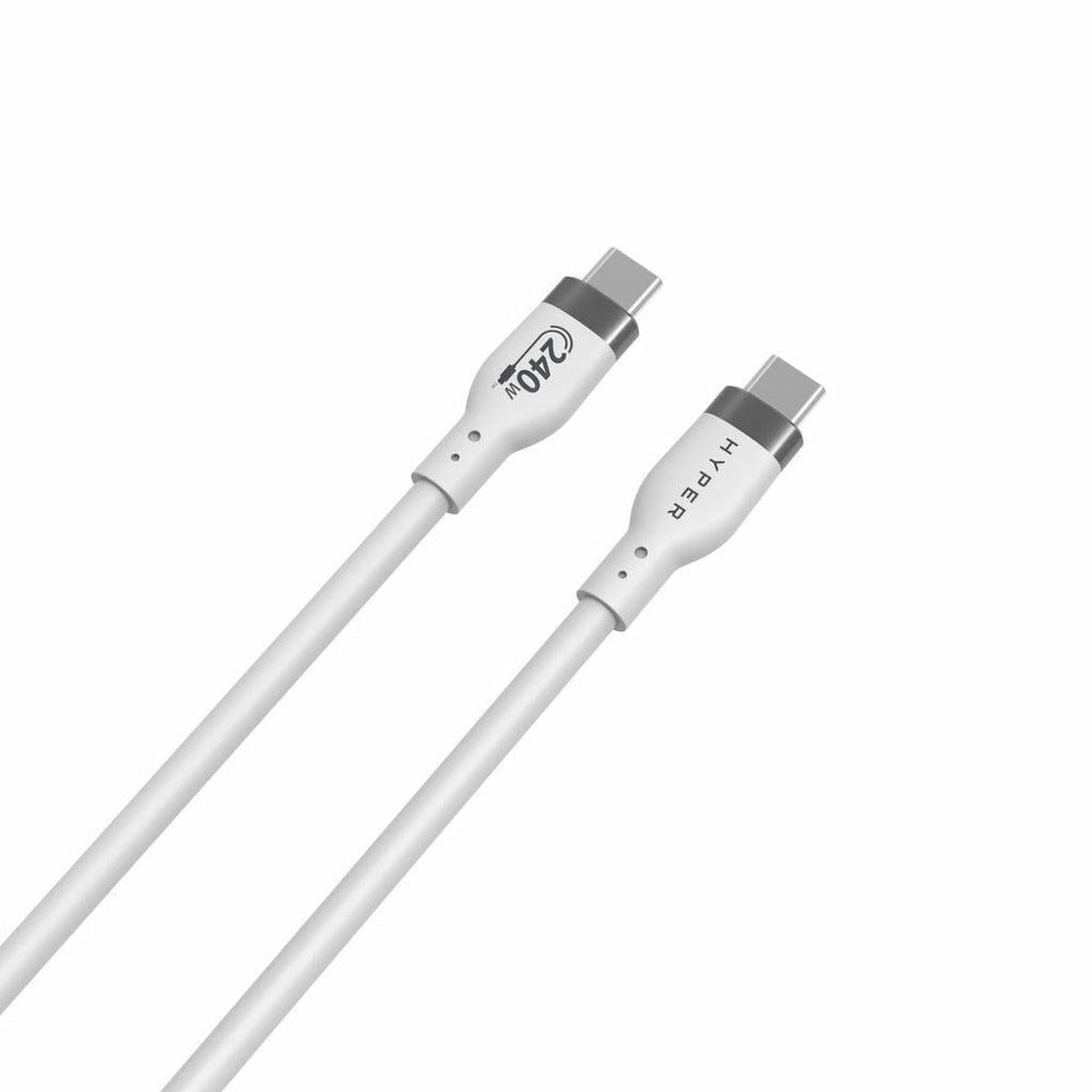 Hyper HyperJuice 240W Silikone USB-C til USB-C Kabel - 2m - Hvid