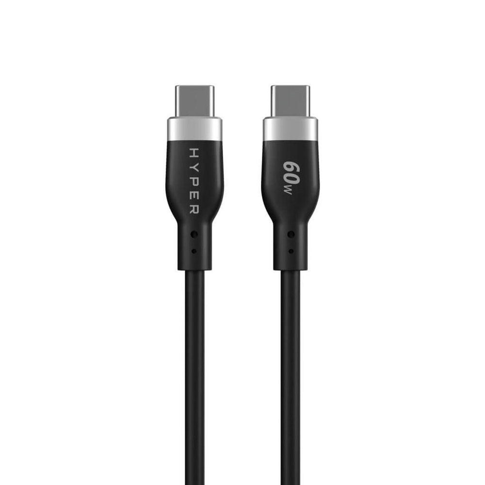 Hyper HyperJuice 60W Silikone USB-C til USB-C Kabel - 1.5m - Sort