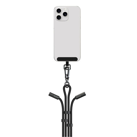 Devia 2-i-1 Justerbar Mobilstrop & USB-C til Lightning Kabel - Sort