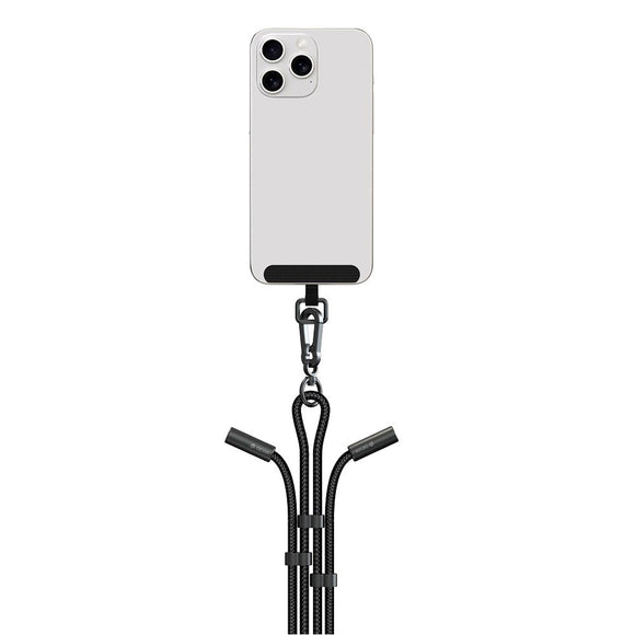 Devia 2-i-1 Justerbar Mobilstrop & USB-C til Lightning Kabel - Sort