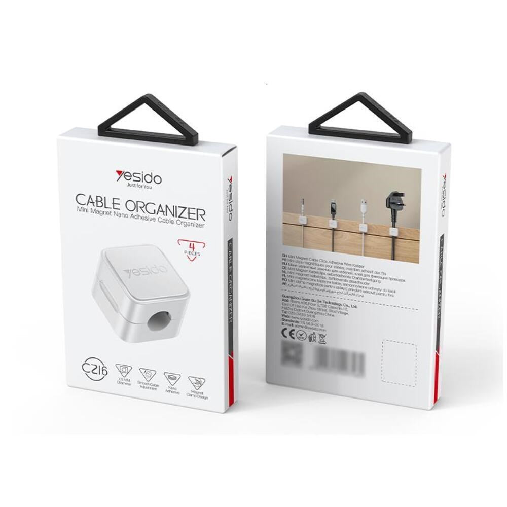 Yesido C216 Kabel Holder - 4 stk. - Sort