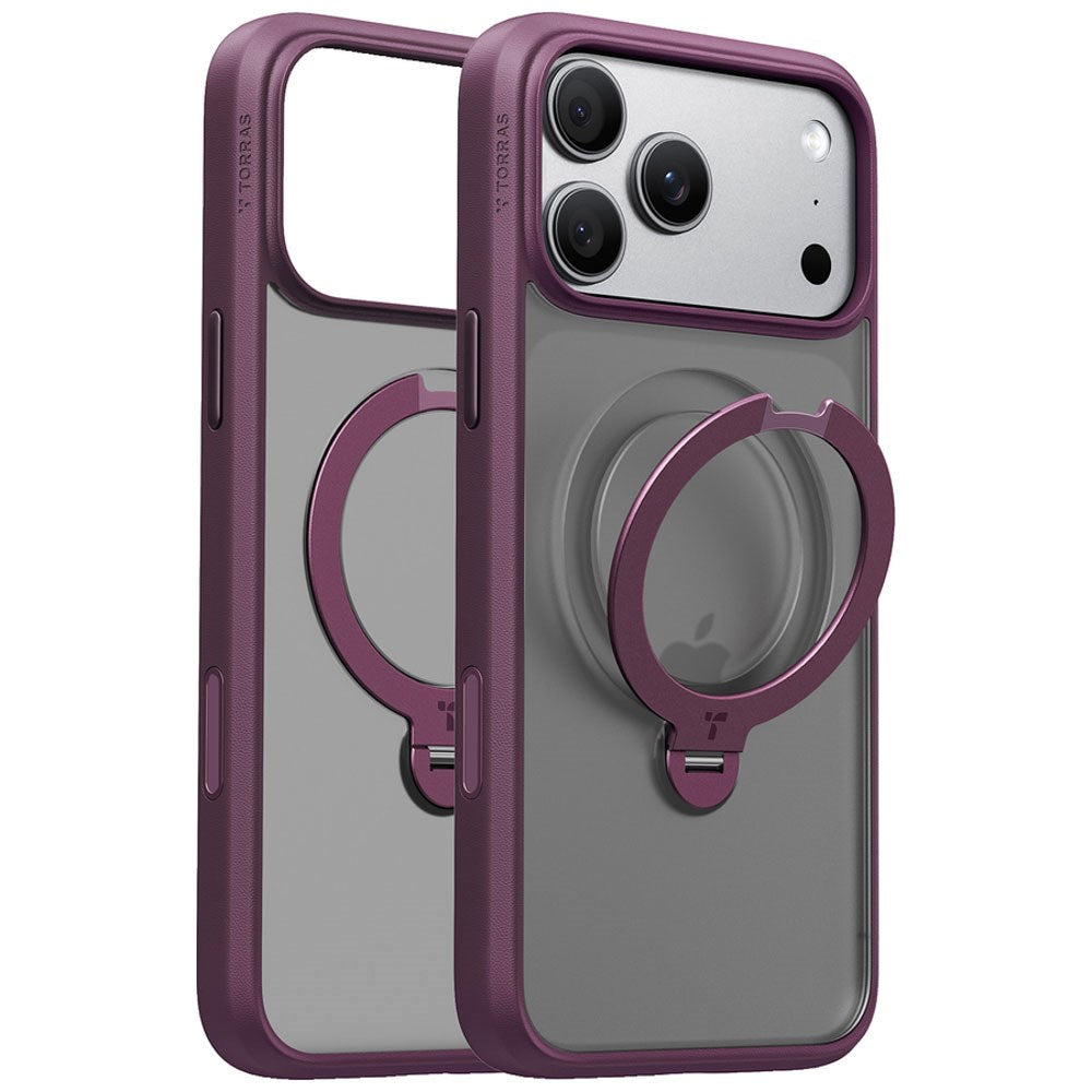 iPhone 18 Pro / 17 Pro TORRAS Ostand Q3 Spin Cover - MagSafe Kompatibel - Lilla