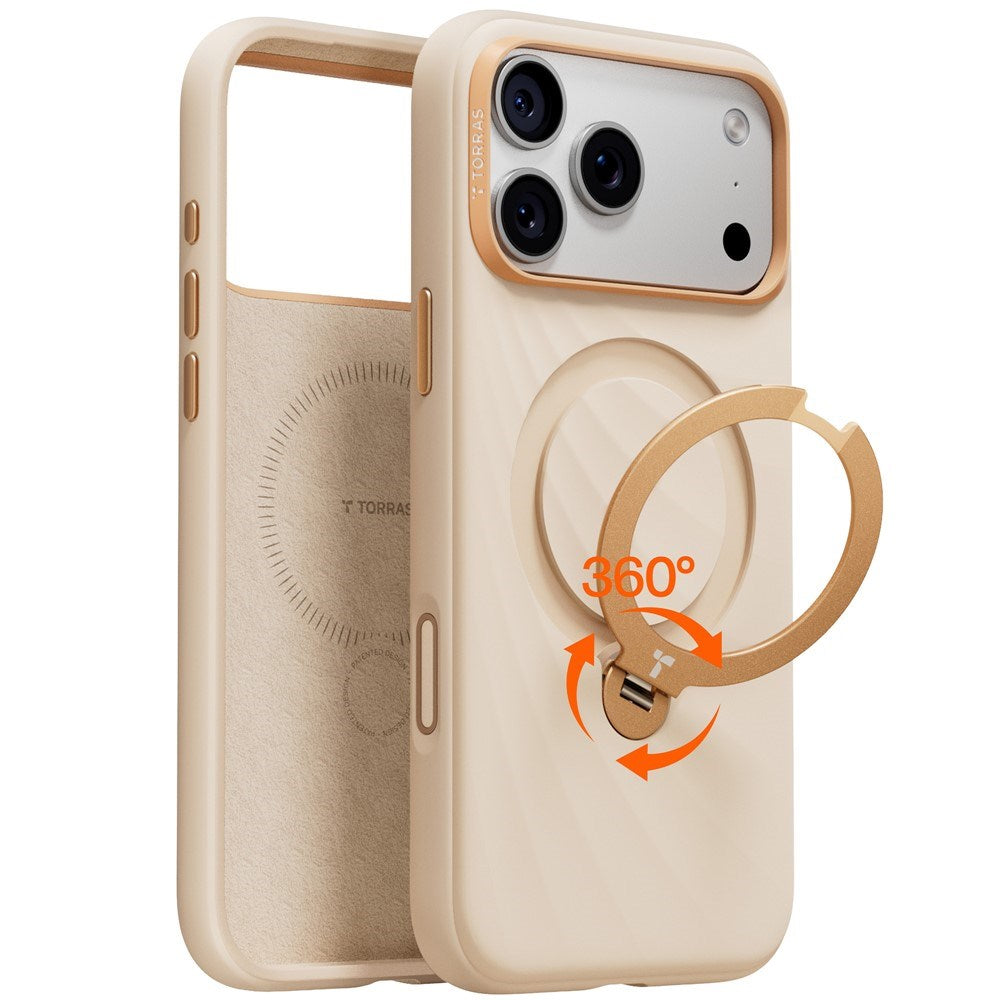 iPhone 18 Pro / 17 Pro TORRAS Ostand Q3 Wind Cover - MagSafe Kompatibel - Beige